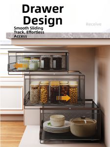 QIMAHUANGZI | Pull-out Cabinet Storage Rack Multi-layer Shelf