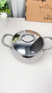 Nồi Vạc nắp kim loại OYATTON size 1820242628 Nồi canh inox cao cấp bếp từ Nồi luộc gà