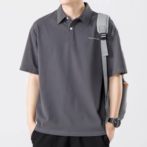 Áo Thun Polo Nam Mùa Xuân Hè Tay Ngắn Dáng Rộng Thời Trang Thường Ngày Mỏng Chất Lượng Cao Cotton Polyester Co Giãn Phong Cách Thường Ngày