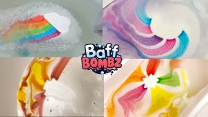 Zimpli Kids Baff Bombz Assorted Shape Bath Bomb (Unicorn Rocket Rainbow Star Moon) - Strawberry 110g