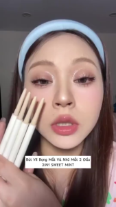 Bút Trang Điểm Mắt Sweet Mint 2 Đầu Nhũ Highlight Bắt Sáng Bút Vẽ Bọng Mắt Sweet Mint Tạo Hiệu Ứng Long Lanh Cho Đôi Mắt