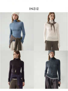 INSIS FEMME | Seamless Knitted 100 Pure Merino Wool Sweater High Neck