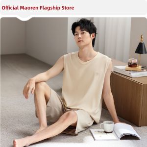 MiiOW | Summer Sleeveless Ice Silk Modal Mens Home Suit