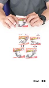 ตัวเบ็ดเกี่ยวเหยื่อยางสีดำ T408 ความคมสูง แข็งแรง ตัวเบ็ดแชร์สีดำแข็งแรง ตัวเหยื่อสะอาดแนว