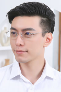 Kính đọc sách không viền titan nguyên chất kính mắt viễn thị chống mỏi mắt chặn Đèn xanh dương cho nam giới độc giả nhẹ