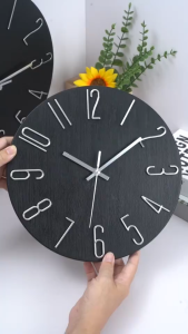 30cm Simple Silent Wall Clock Big Size Stylish Elegant Delicate Wood Grain Home Decoration Living room Bedroom office For Gift