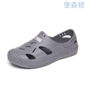 Hole Shoes Mens Summer Work Shoes Casual Easiest for Match Breathable Closed Toe Non Slip Workshop Beach Drifting Shoes Sandals Men