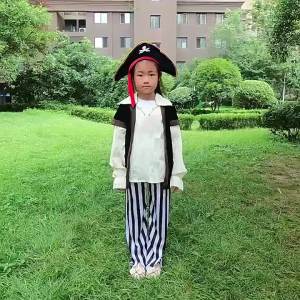 ali9 Halloween cos Costume Childrens Stage Dance Clothes for Boys Caribbean Pirate Ship Captain Clothes Dress up