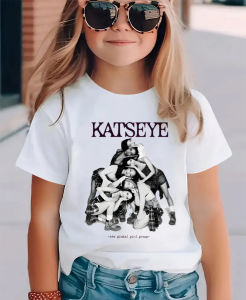 Summer short-sleeved shirt girls combination Katseye pattern childrens casual cotton T-shirt