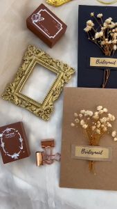 Kartu ucapan bunga kering rustic bridesmaid ulang tahun wisuda graduation greeting card vintage aesthetic