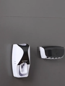 Automatic Toothpaste Dispenser with Wall-Mounted Toothbrush Holder No-Drill Installation Creative Lazy Squeeze-to-Dispense Set for Easy Oral Care Toothpaste Squeezer