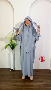 Khimar Cadar Tali French Niqab Syari Jumbo / Kerudung Bergo Instan French Crinckle