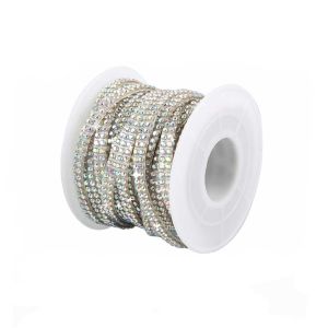 [2 Rows Resin Rhinestone Decorations] 2 Rows Of 5-meter 1 Roll Self-adhesive Resin Crystal Rhinestone Strips - Suitable For DIY