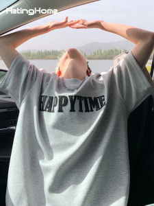 HetingHOME | Hetinghome Summer Trendy Couple Loose Mens Short Sleeve T-shirt No Gender Half Sleeve Retro Washed Polyester Blend Round Neck