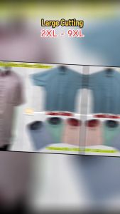 NS 1221 Plus Size 2XL - 9XL Kemeja Lelaki Saiz Besar Lengan Pendek Men Big Size Kemeja Shirt Short Sleeve CVC Dobby Fabric Large Cutting