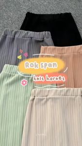 Rok Span Panjang Bahan Knit Hornets | Rok Span Panjang Wanita Masakini | Rok Span Belahan | Rok Wanita Kekinian | Rok Rib Rajut Wanita Formal | Rok Kerja Wanita