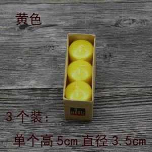 3.5cm Diameter Small Cylindrical Candle a Box of 3 Pieces Wedding Romantic Festival Plated Color Small Cylindrical Candle Color Candle