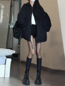 Korean Style Thickened Diamond Pattern Cotton Jacket Womens Winter Loose Mid-Length Coat Polyester Fabric Long Sleeve Zipper