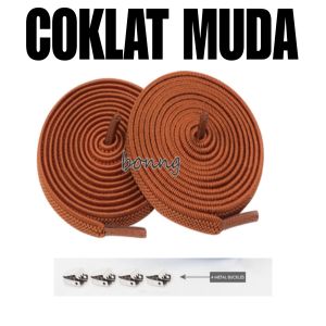 tali sepatu pipih elastis klip on karet gepeng 6mm