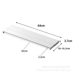 Retractable Shelf Storage Rack Kitchen Countertop Organizer Metal Material Spice Sauce Pottery Placement Vintage Style Free Install