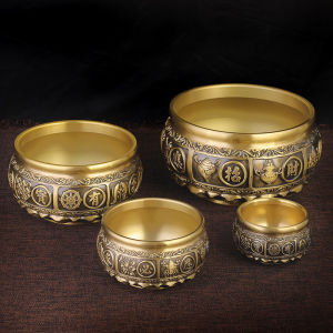 Brass Cornucopia Double Fish Lotus Treasure Bowl Home Office Fengshui Wealth Decor Attracting Wealth Bowl