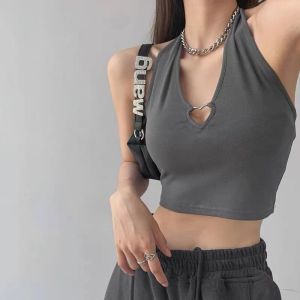 Phụ nữ V cổ hearted chạm khoét áo ba lỗ yếm Tops Áo Crop Top mùa hè thời trang mỏng cắt ren lên áo yếm