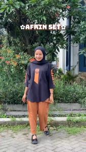 Setelan Cargo Wanita Terbaru Who Set Kaos Katun Combed 24s M L XL XXL 3XL Oneset Remaja Korean Style