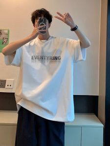 Áo Thun Cotton 100% Nam Dáng Rộng Tay Ngắn Mùa Hè Phong Cách Mỹ in Chữ Thời Trang Thường Ngày Chất Liệu Cotton Mùa Đông