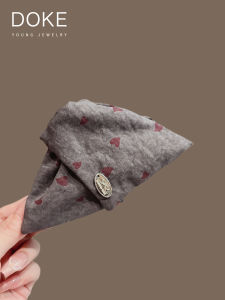 Korean Style Heart Print Velvet Triangle Hair Claw Womens Luxury Fullness Hairdo Claw Back of Head Large Shark Clip