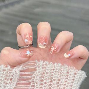 CHUBEISHI | Childrens Elegant Medium Long Blue Nail Stickers