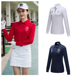 Golf Shirt for Ladie Tennis Wear Clothing Spring Autumn Women Polo Long Sleeved T-shirt Sports Competition Korean Top Blouses