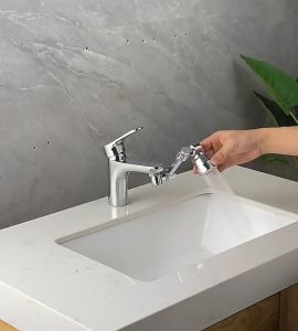 Đầu Nối Vòi Nước Thông Minh Xoay 1080° Đầu To Lắp Bồn Rửa Chén Lavabo Với 2 Chế Độ Phun