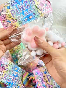 Lucu Pinch Cat Paw Taba Squishy Pencet Squeeze Ayam / Hamster / Donat Toys Anti Stress Relief Mainan Pencet