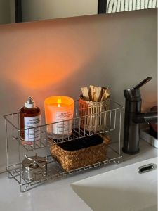 Hộp Đựng Đồ Trang Điểm Bằng Thép Không Gỉ Bằng Sắt Nghệ Thuật Để Bàn Phòng Tắm Nhà Vệ Sinh Giá Để Đồ Không Cần Đục Lỗ