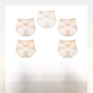 miiow | Ice Silk High Waist Womens Underwear Thin Triangle Briefs Seamless Skin Color Summer Comfortable Abdomen Control Panties