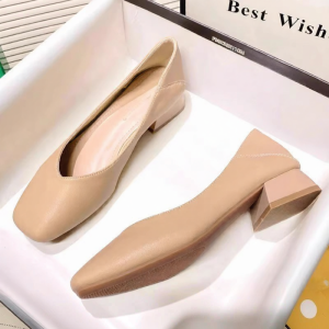 MIFEI | Leather Coarse Heel Ladies Shoes