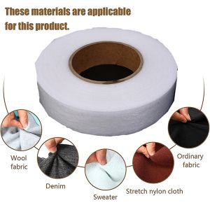 White Double Sided Fusible Interlining Fabric Tape Adhesive Tape Cloth Apparel Sewing Accessory