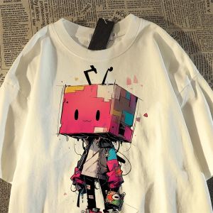 NASA over Collaborative American Trendy Brand Boys Cartoon Print Pure Cotton Short Sleeve T-Shirt Childrens Cool Top