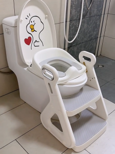 Kệ bậc thang kết hợp bệ thu nhỏ toilet 2in1 đa năng Babyviva đệm ngồi PU cao cấp an toàn cho bé