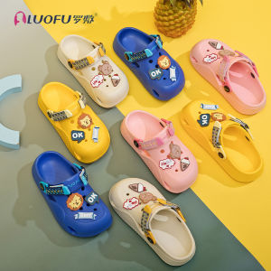 Roof Childrens Summer New Cartoon Indoor Outdoor Slippers Bathroom Anti-slip Home Slippers Hole Shoes Versatile Comfortable