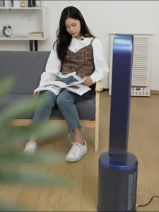 พัดลมไร้ใบพัด พัดลมฟอกอากาศ รีโมทคอลโทรล ตัวจับเวลาอัจฉริยะ เพิ่มความสูง 98CM ลมไหลเวียนแบบเทอร์โบชาร์จ จ่ายลมมุมกว้า