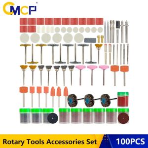 CMCP 100pcs Abrasive Tool Rotary Tool Accessory Set Mini Drill Bit Kit Sanding Polishing Cutting Disc Engraving Heads for Dremel