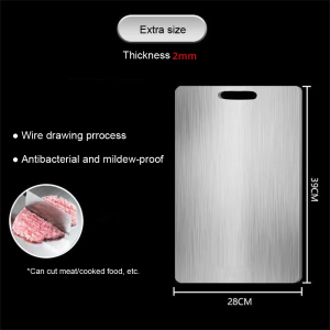 Thickened 2mm 316Stainless Steel Panel and Chopping Board Kitchen Household Double Sided Cutting Board Block Kneading Dough Boa