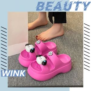 สี 4 รองเท้าแตะแฟชั่นงานเสริมส้นพร้อมตัวติดตัวโตๆ สำหรับลูกเล่น น่ารักมาก