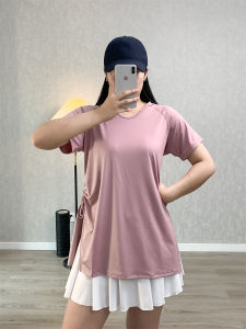 Quick Dry Hooded Short Sleeve T Shirt Womens plus Size over Hip Cover Triangle Area Fitness Clothing Dance Yoga Training Wear