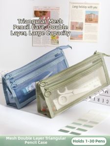 Double Layer Large Capacity Transparent Pencil Case