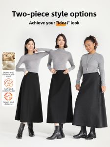 HIPPIE MISS | Black Wool A-Line Skirt