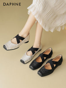 Daphne New Chinese Style Womens Ballet Flats Cross Tie Mary Janes Shoes Spring 2025 Casual Low Heel Flat Bottom Shoes