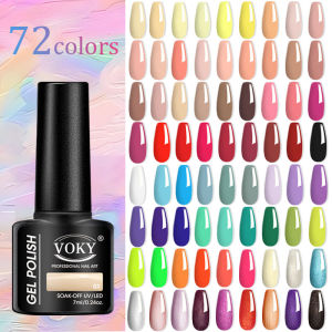 VOKY 7ml Peel-Off Gel Nail Polish - Long-Lasting Alcohol-Free Vibrant Colors for Stylish Women