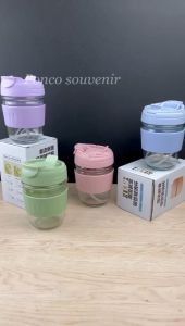 Gelas Coffee Kaca Ecentio 350 ML Tanpa Kemasan dan Pakai Kemasan Plus Box